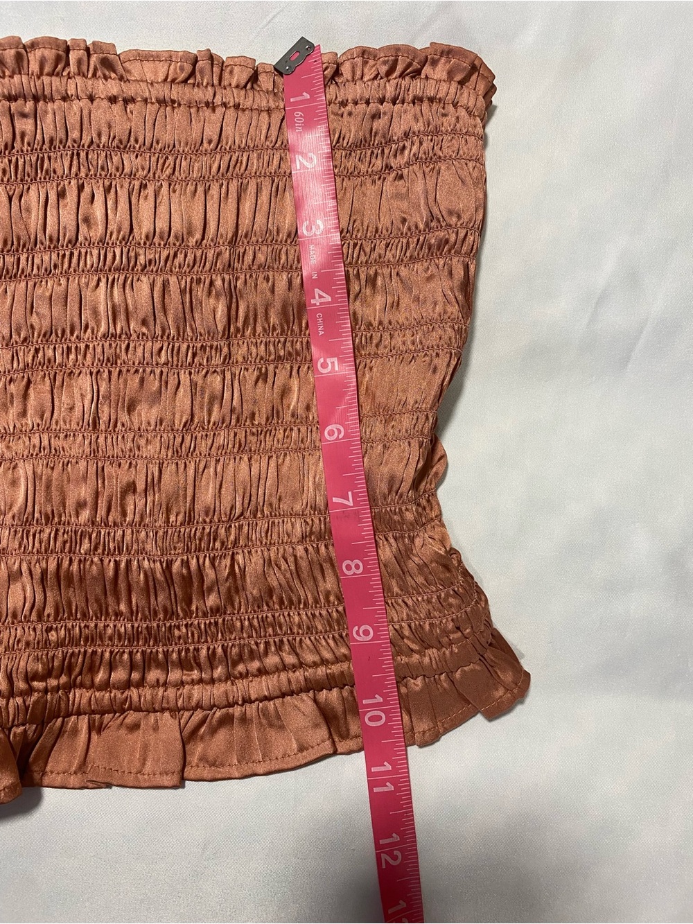Free People Rusty Rose Smocked Satin Crop Top - Picture 5 of 6